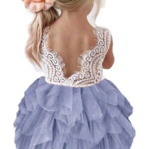 Lavender Tulle Dress with Lace Details